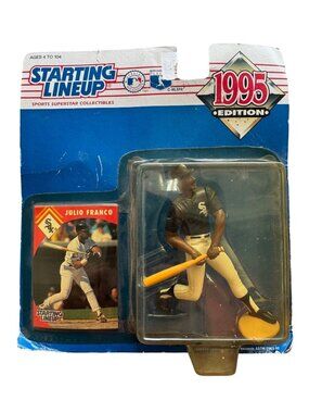 1995 Julio Franco Action Figure & Trading Card MLB Collectible White Sox Edition